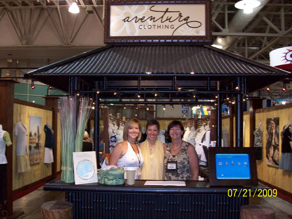 Aventura Clothing booth at Outdoor Retailer in 2009.